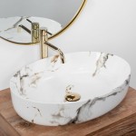 Накладной умывальник Rea Queen Carrara Shiny Накладной умывальник Rea Queen Carrara Shiny